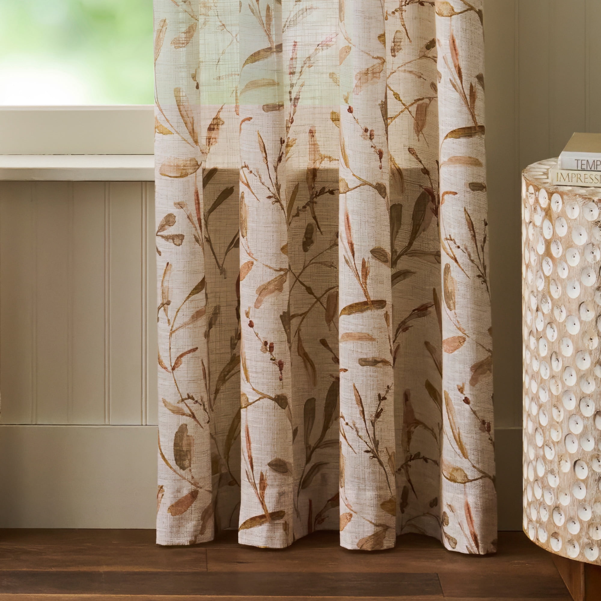 Martha Stewart Vernon Curtain Panel Pair, Clay, Back Tab, Light Filtering, Indoor, Adult, 2 Piece Set, 50" x 95"