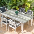 thumbnail image 2 of Sage Green Table Cloths for 5 Foot Rectangle Tables, Modern Abstract Grey Striped Art Patio Waterproof Elastic Fitted Tablecloths, Washable Rectangular Table Cover for Camping, 2 of 8