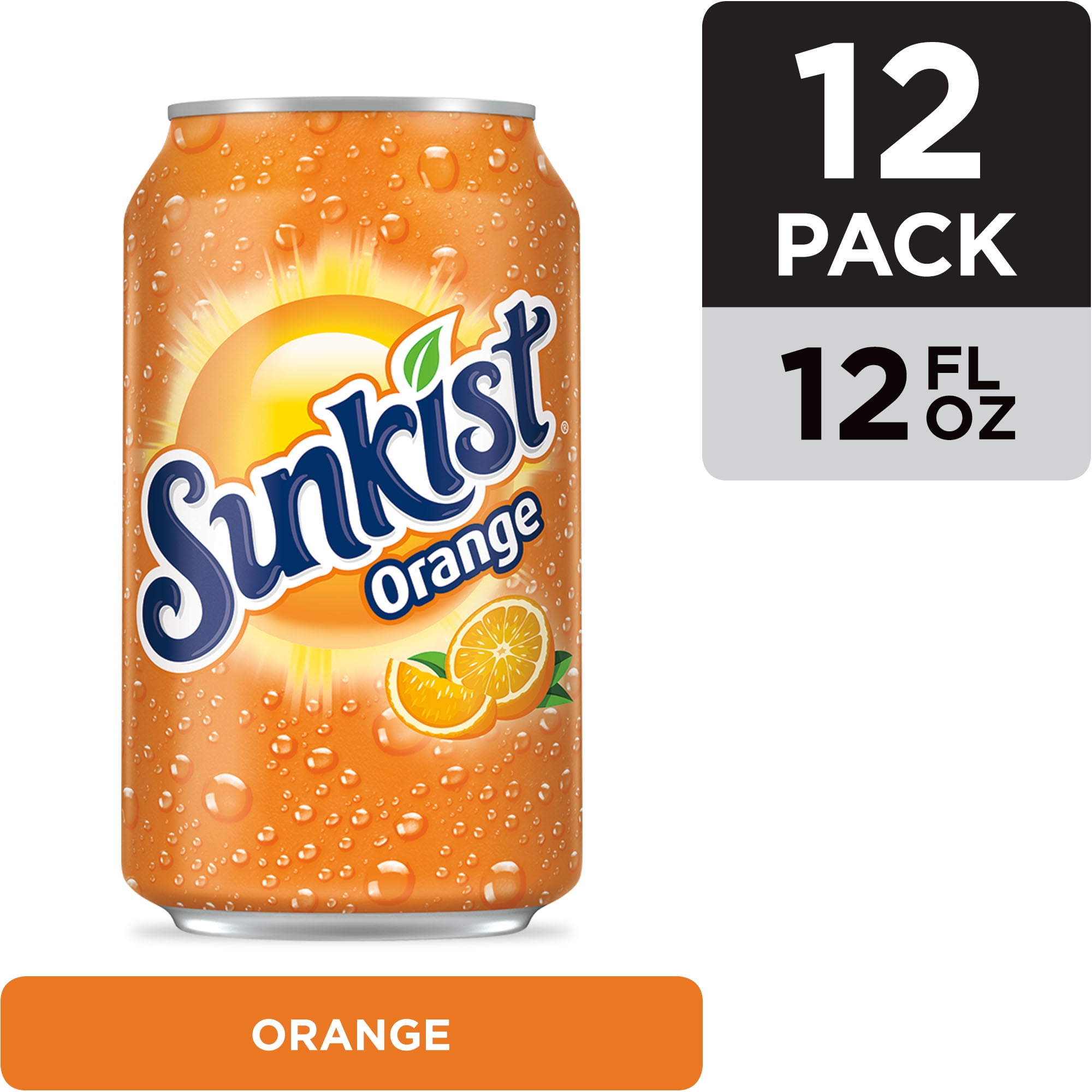 Sunkist Orange Soda, 12 fl oz cans, 12 pack