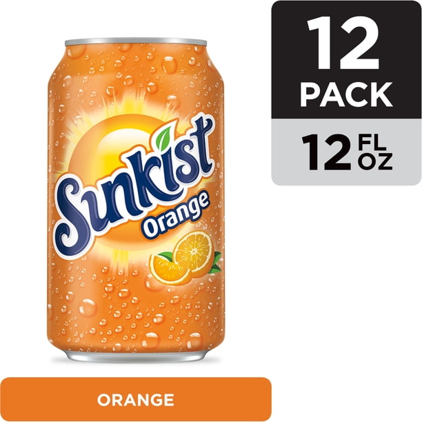 Sunkist Orange Soda, 12 fl oz cans, 12 pack