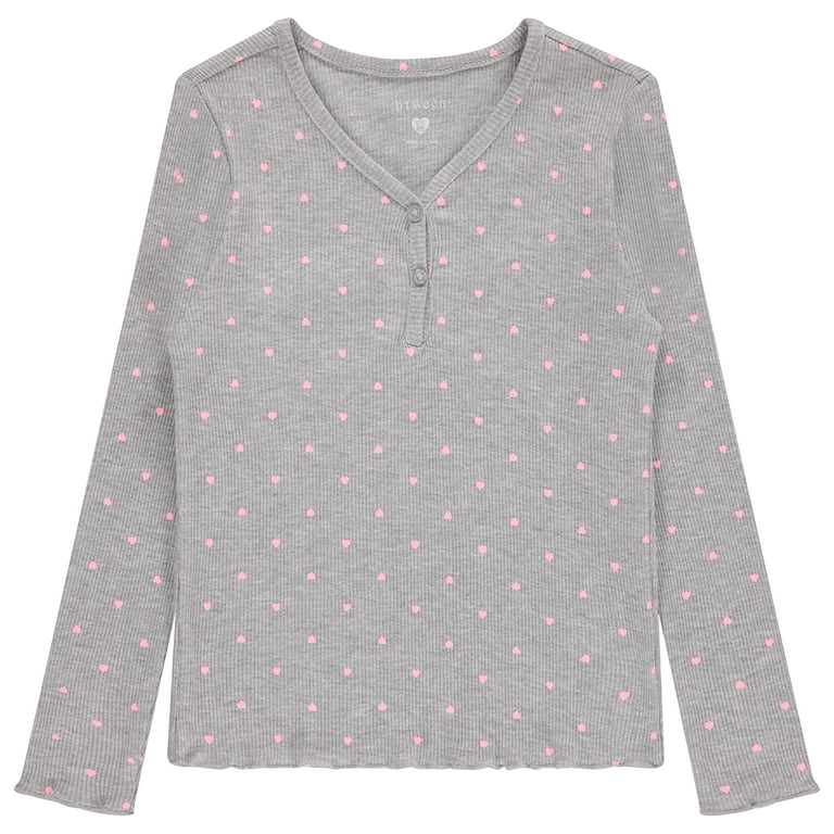 BTween Girls Multi-Shirt Pack, 4 Long Sleeve Fashion Ribbed
