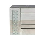 thumbnail image 2 of Benzara Wood & Mirror Nightstand with Crystal Inserts, Silver, 2 of 2
