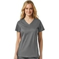 thumbnail image 1 of EON Womens Coolmax Mesh Panel V-Neck Solid Scrub Top, 1 of 2