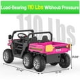 thumbnail image 6 of 24V 2 Seater Kids Ride On UTV Dump Truck, 6-Wheel Electric Ride On Car with Tipping Trailer, Remote Control, Bluetooth Music, LED Lights, Shovel, and Durable Tires for Big Kids, 6 of 8