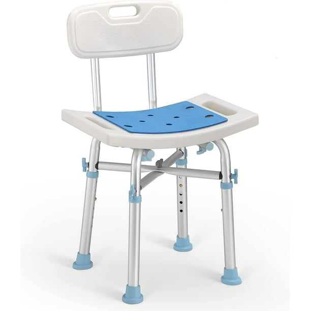 OasisSpace Heavy Duty Shower Chair with Back 500lb, Padded Bath Seat