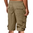 thumbnail image 4 of BRANROY Men's Cargo Shorts Casual - Drawstring Elastic Waist Relaxed Fit Summer Work Shorts with Multiple Pockets for Men's Everyday Comfort,Coffee XL, 4 of 7