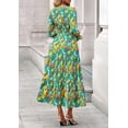 thumbnail image 7 of PRETTYGARDEN Women's Floral Maxi Dress Spring Long Sleeve V Neck Casual A Line Long Flowy Boho Party Dresses, 7 of 7