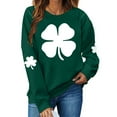 thumbnail image 2 of Annhoo Womens St Patrick's Day Sweatshirt Shamrock Print Crewneck Pullover Long Sleeve Tops Soft Clothes, 2 of 5