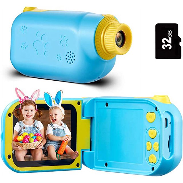 Cámara, Videocámara para niños 1080P 2,4 pulgadas Pantalla IPS Cámara Juguetes (Azul)