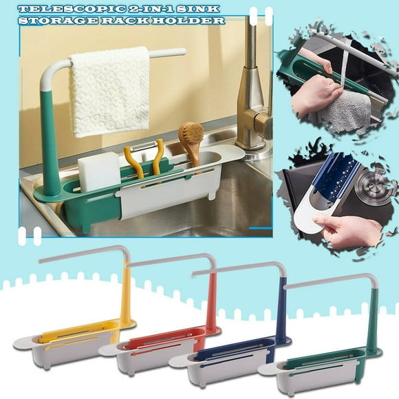 Telescopic Storage Rack 2025 New Upgrade Adjustable Storage Organizer Household Extendable Organizer Racks Multipurpose Kitchen Accessories Tip Out Tray for