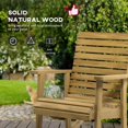 thumbnail image 3 of Solid Fir Wood Outdoor Rocking Chair with Slatted Back and Armrests, Traditional Patio Porch Rocker for Garden, Backyard or Indoor Living, Light Brown, 25.2"W x 33.9"D x 33.5"H, 3 of 7