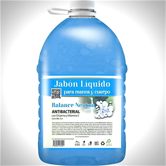 Jabón Líquido VivoNatural Antibacterial para Manos y Cuerpo aroma Balance Neutro 5 litros