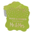 thumbnail image 1 of Inkdotpot Hugs & Kisses From The New Wedding Bottle Tag Real Rose Gold Foil Favor Bracket Shape Hang Tags Pack Of 100, 1 of 7