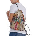 thumbnail image 3 of Drawstring Backpack - Abstract Colorful Dripping Circles Splash Proof Small Drawstring Gym Bag for Women Men, Cinch Sports String Bag Backpack for Travel Swimming Beach, 3 of 8
