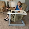 thumbnail image 3 of Carex Adjustable Overbed Table with Wheels for Hospital and Home Use, Adjustable and Portable, 3 of 9