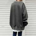 thumbnail image 4 of Gray Womens Fall Tops Womens Oversized Sweatshirts Long Sleeve Crewneck Loose Fit Casual Solid Pullover Tops Sweaters for Women, 4 of 6
