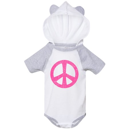 

Inktastic Peace Sign Pink Retro Gift Baby Girl Bodysuit