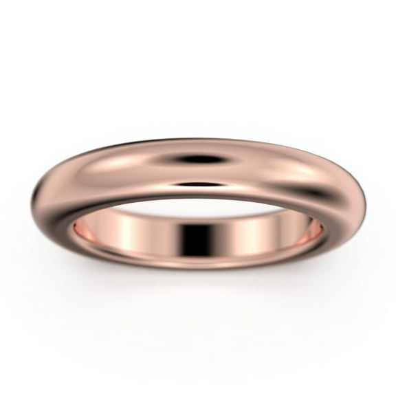 4mm Comfort Fit 18K Rose Gold Over Silver Wedding Ring