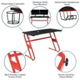 thumbnail image 6 of Emma + Oliver Gaming Bundle-Red Desk, Cup Holder, Headphone Hook and Reclining Chair, 6 of 13