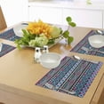 thumbnail image 4 of Ambesonne Ethnic Place Mats Set of 4, Bohem Vintage Shapes, Standard Size, Dark Blue Hot Pink, 4 of 6