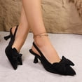 thumbnail image 4 of Miluxas Closed Pointed Toe Slingback Kitten Heels Comfortable Dressy Pump Shoes Black 7(39), 4 of 9