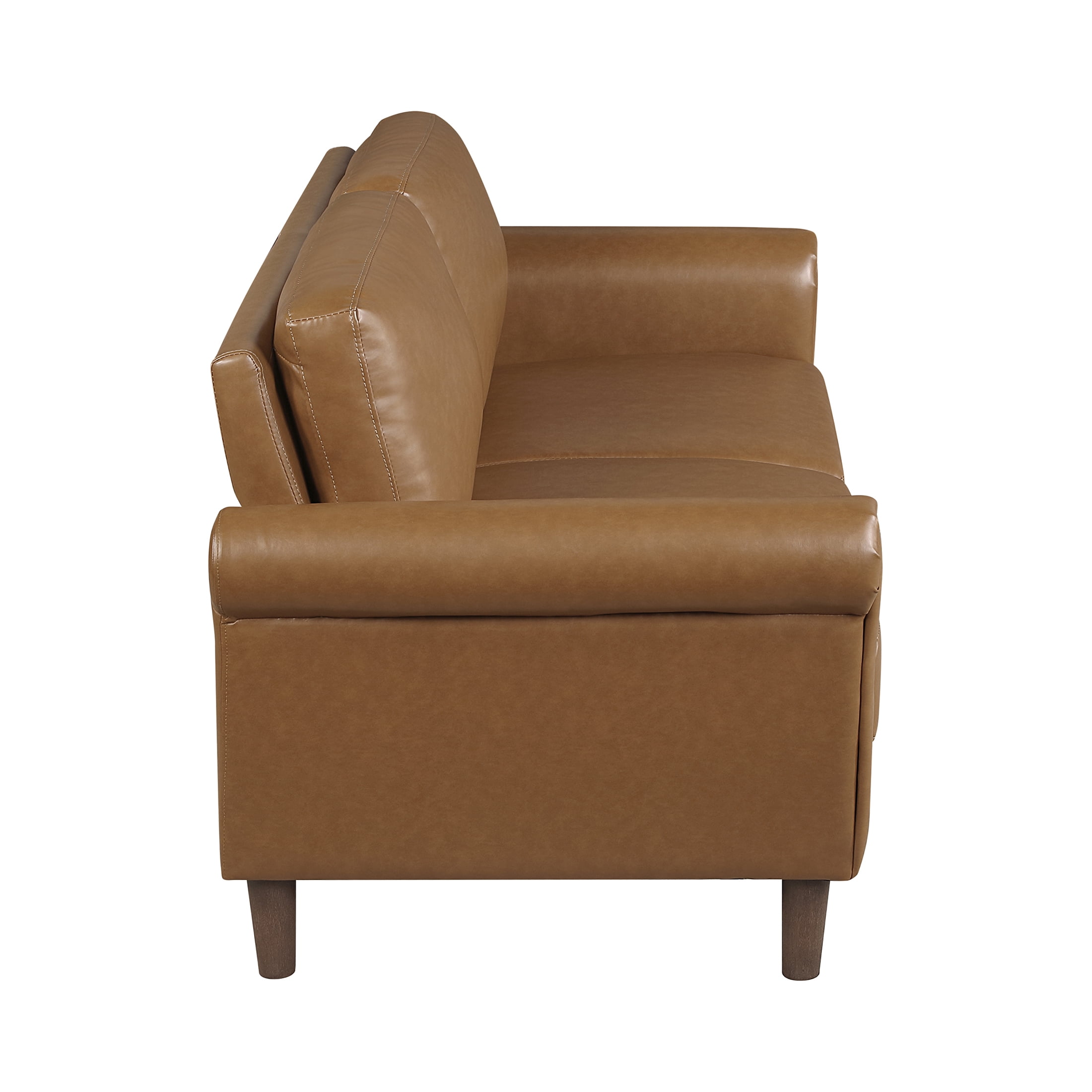 OakvillePark Marlinth Faux Leather Loveseat, Brown