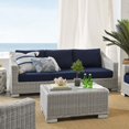 thumbnail image 5 of Lounge Sofa Chair Table Set, Rattan, Wicker, Light Grey Gray Blue Navy, Modern Contemporary Urban Design, Outdoor Patio Balcony Cafe Bistro Garden Furniture Hotel Hospitality, 5 of 10