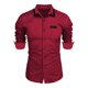 thumbnail image 1 of pstuiky camisa de manga larga para hombre, Camisa informal de manga larga con solapa y color liso para hombre tops de invierno para hombre s, 1 of 2