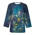 thumbnail image 7 of Levmjia Womens Tops Vintage Boho Floral Printed 3/4 Sleeve T Shirt Loose Casual Round Neck Blouse Pullover Polyester Comfortable All Season, 7 of 7