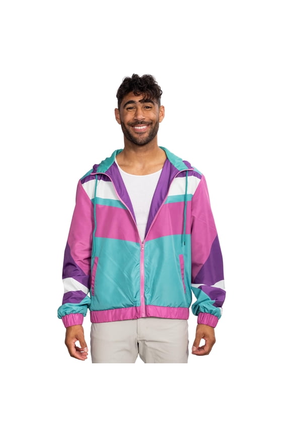 Retro Windbreaker Jacket Lightweight 80s & 90s Colorful Designs