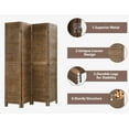 thumbnail image 4 of CL.HPAHKL 4 Panels Wood Room Dividers, Wood Louvered Folding Privacy Wall Divider for Room Separation 5.75 Ft Tall Freestanding Room Partitions and Dividers For Home Office Bedroom Restaurant, 4 of 7