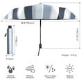 thumbnail image 3 of Contrast Striped Pattern Folding Umbrella UV50+ Waterproof Sun Protection Auto Open Close Compact Fiberglass Frame, 3 of 8