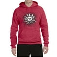 thumbnail image 2 of Wild Bobby Radiating Sun Puff Print Fashion Unisex Hoodie Sweatshirt, Vintage Heather Red, Small, 2 of 6