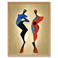 thumbnail image 1 of Two Posing Models In Red And Blue Abstract Modern Painting Art Print Framed Poster Wall Decor 12x16 inch, 1 of 5