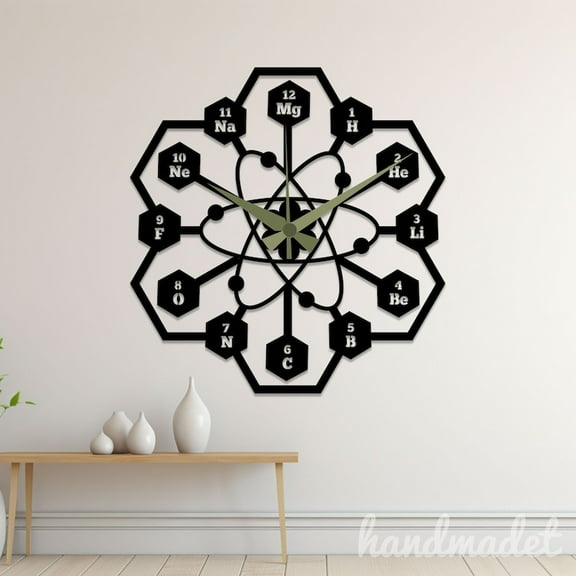 Handmadetneonsign Chemistry Wall Clock Unique, Year Date Round Wall Clock, Text Oversize Wall Clock 60094