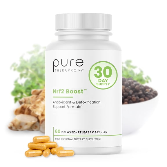 Pure TheraPro Rx Nrf2 Boost - NRF-2 Activator with Patented Sulforaphane, Curcumin, Green Tea & Trans-Pterostilbene | Antioxidant Supplement to Reduce Oxidative Stress, Made in USA -60 Vegan Capsules