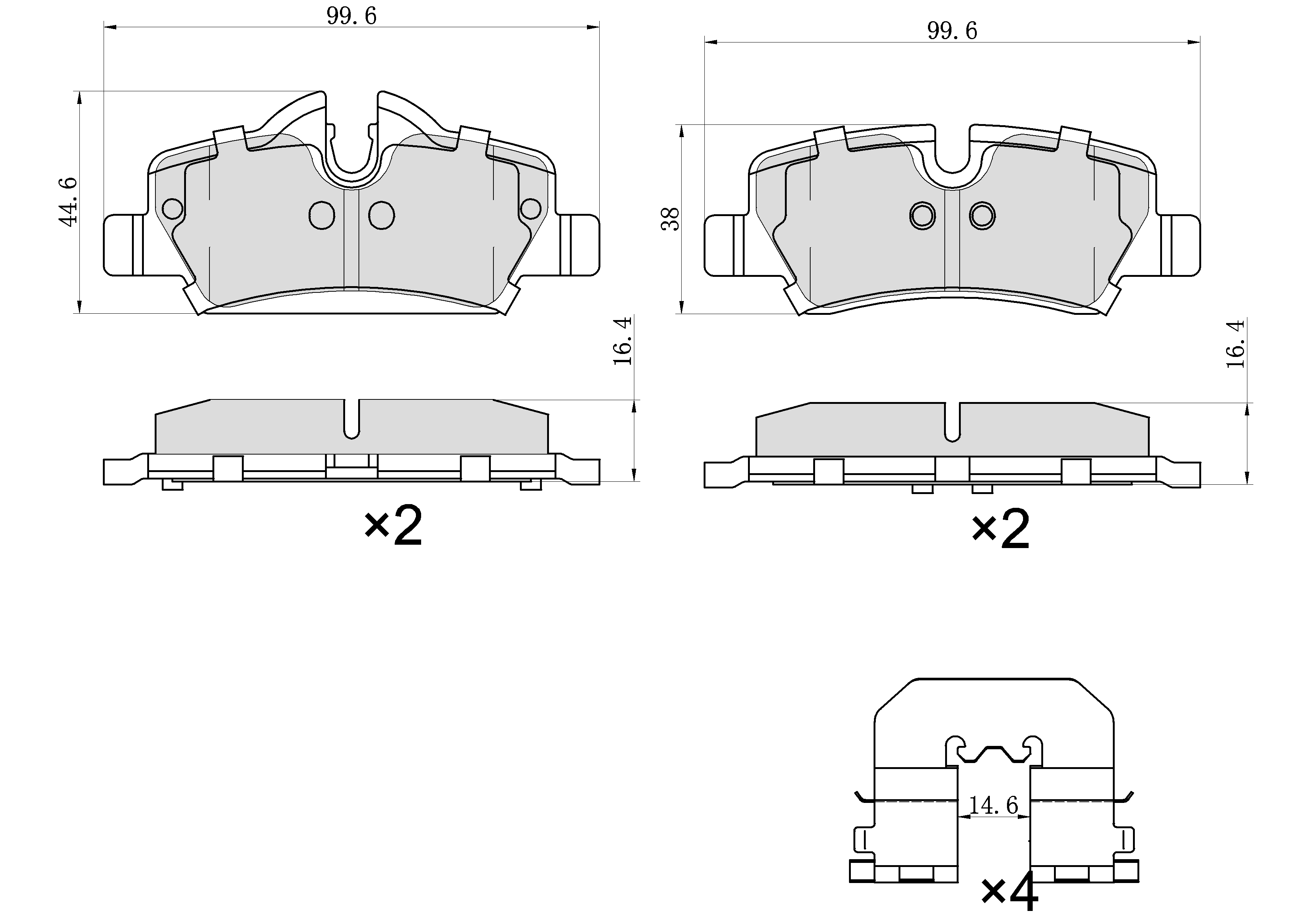 UltraHC 700 Brake Pad Set, Rear HC7.1800.0.C, Mini Cooper 2023-2014