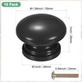 thumbnail image 3 of Uxcell 10-Pack Kicthen Cabinet Knobs, 1-3/8 In(35mm) Solid Wood Round Drawer Pull Handle, Drawer Knob Hardware [Black], 3 of 7