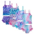thumbnail image 3 of WOLLED 5-12Y Kids Girls Swimsuit Toddler Rash Guard Split Swimwear Summer Halter Bathing Suit, 3 of 9