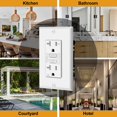 thumbnail image 4 of GFCI Outlet ELECTECK 20A, paquete de 10 unidades, resistente a la intemperie, color blanco, 4 of 7