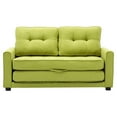 thumbnail image 7 of 59.4" Loveseat Sofa with Pull-Out Bed, Chenille Fabric Fold Sofa Bed with Side Pocket, High Backrest and Double Cushion, Modern Upholstered Couch for Smaller Space, Living Room, Office, Green, 7 of 7