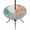 Coral, Teal, Navy, variant on Round Outdoor Tablecloth with Umbrella Hole and Zipper, Orange Green Blue Palm Leaves Tablecloth with Elastic Waterproof, Summer Tropical Botanical Patio Table Covers for 36" - 44" Pool Tables