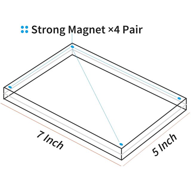 Acrylic Picture Frame Set 3 Pcs 5x7 Inch Magnetic Clear Photo Frame Free Standing for Tabletop Desktop Display