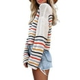 thumbnail image 4 of Seyurigaoka Women Juniors Off Shoulder Knitwear, Ladies Stripe Long Sleeve Loose Sweater, 4 of 6