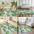 thumbnail image 4 of Area Rugs 3'x5', Summer Botanical Carpet Runner Indoor Outdoor Rugs Home Decor Aesthetic, Green Monstera Palm Leaves Wood Beige Non Slip Mats Washable Accent Rug for Living Room Bedroom, 4 of 8