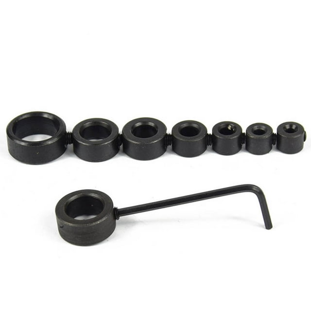 Ensemble de 8 Pcs pour Menuiserie, Embouts de Perçage, Colliers de Butée de Profondeur, Positionneur et Localisateur d'Anneaux