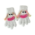 thumbnail image 2 of Mouth Cartoon Gloves with Screentouch Fingers Soft and Stretchy Short Hand Gloves for Girl Daily,Christmas Gifts for Grandkids(7.9Inch,White), 2 of 3