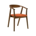 thumbnail image 2 of Santana 5 Piece Round Walnut Wood Dining Table Set with Orange Fabric, 2 of 6