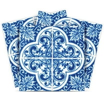 HomeRoots 555962 12 x 12 in. Blue & White Cross Peel & Stick Tiles
