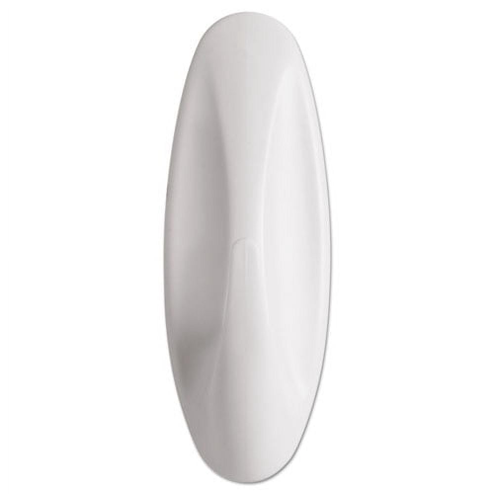 "General Purpose Hooks, Large, 5 Lb Cap, White, 1 Hook And 2 Strips/pack | Bundle of 2 Packs"